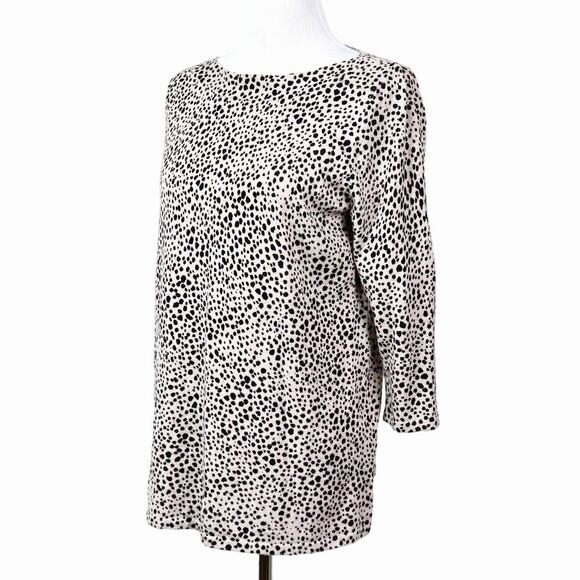J Jill Size M Cheetah Print Lightweight Sweater Boatneck Tan Brown - Picture 1 of 10